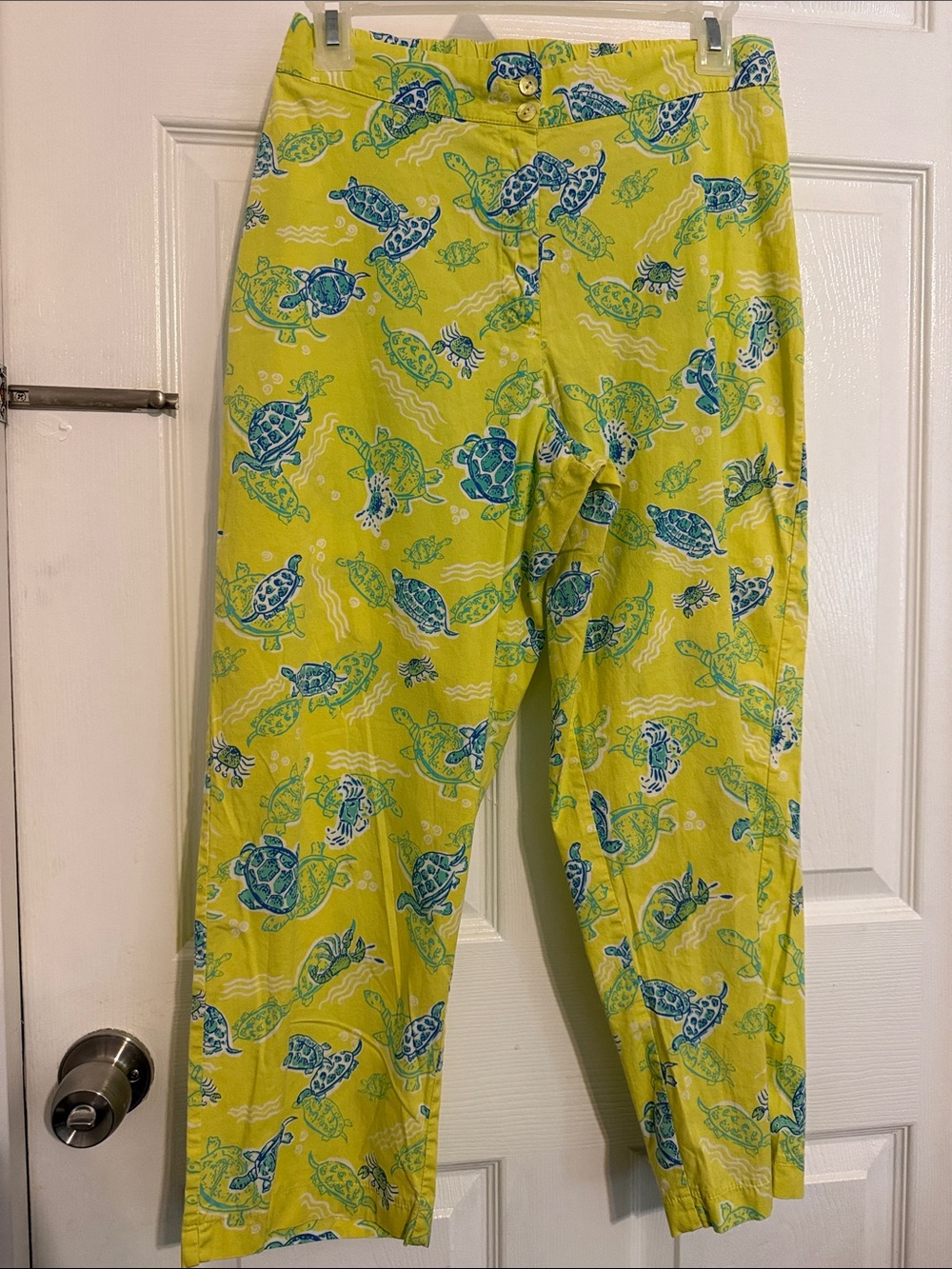 Sportelle Lime Green Turtle Print Casual Pants size s